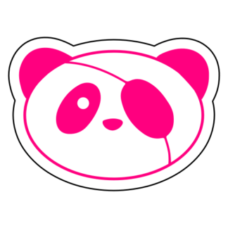 Covered Eye Panda Sticker (Hot Pink)